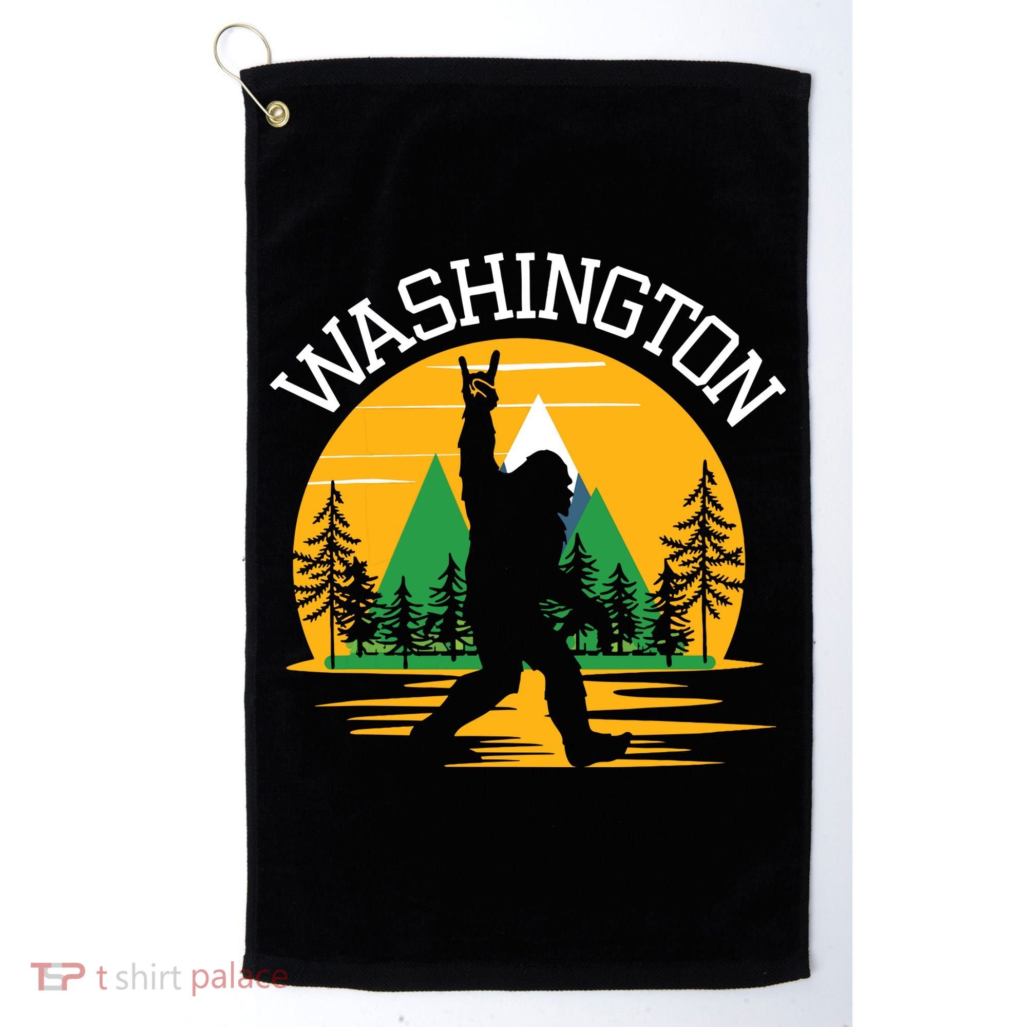 Washington Us State Bigfoot Sasquatch Golf Towel