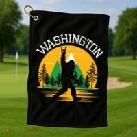 Washington Us State Bigfoot Sasquatch Golf Towel thumb 1