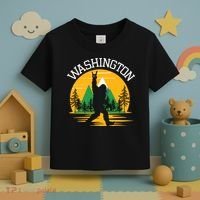 Washington Us State Bigfoot Sasquatch Toddler T-Shirt thumb 3