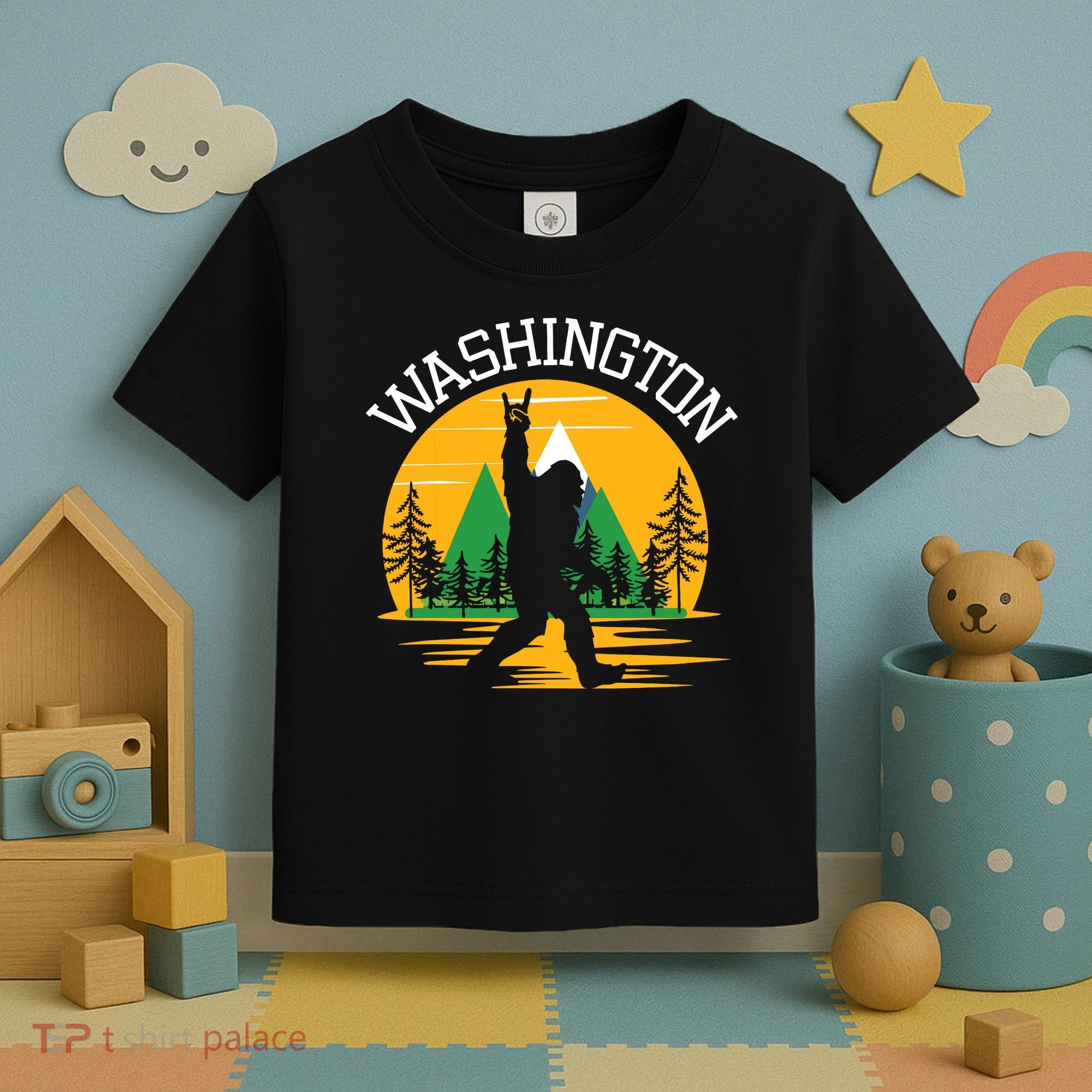 Washington Us State Bigfoot Sasquatch Toddler T-Shirt