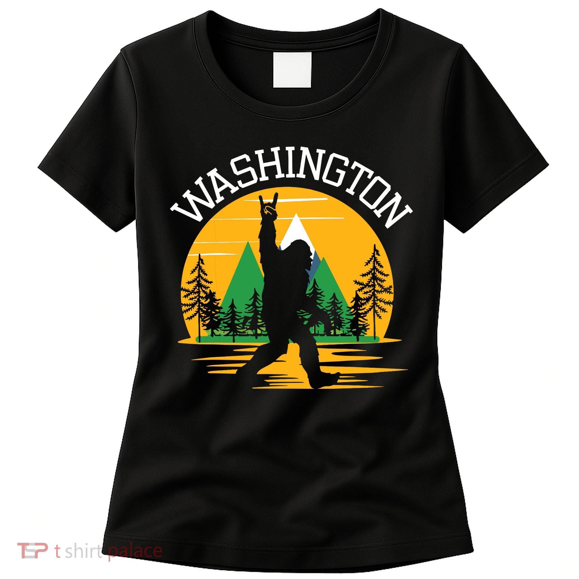 Washington Us State Bigfoot Sasquatch Women's T-Shirt