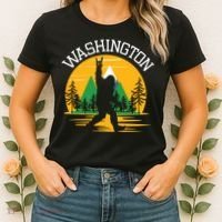Washington Us State Bigfoot Sasquatch Women's T-Shirt thumb 2