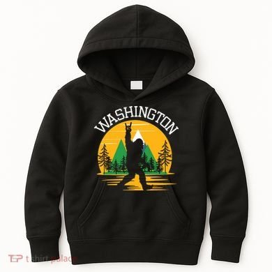 Washington Us State Bigfoot Sasquatch Kids Hoodie