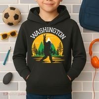 Washington Us State Bigfoot Sasquatch Kids Hoodie thumb 2