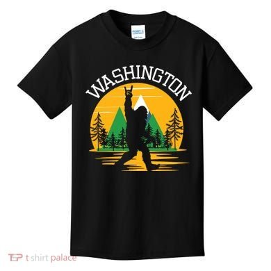 Washington Us State Bigfoot Sasquatch Kids T-Shirt