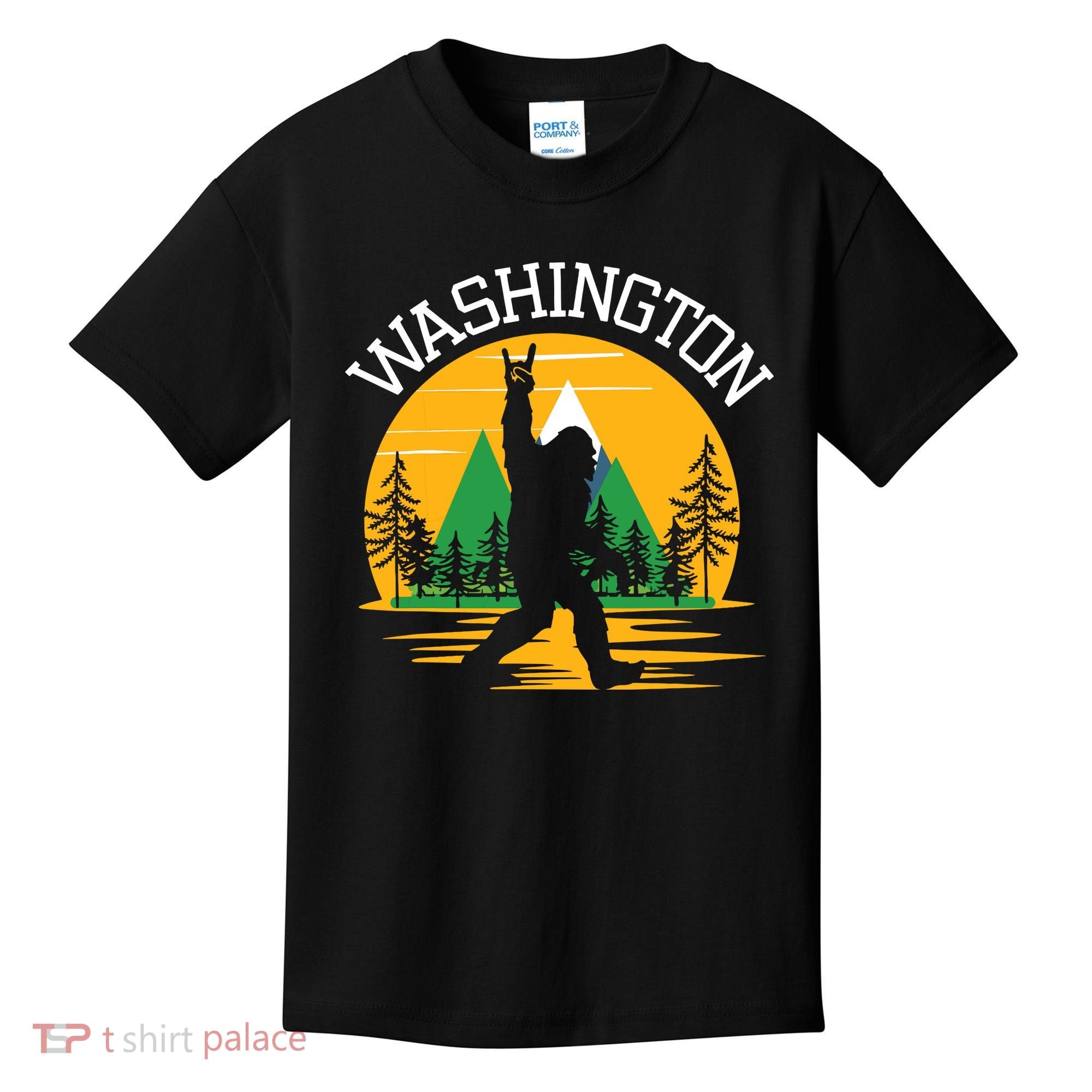 Washington Us State Bigfoot Sasquatch Kids T-Shirt