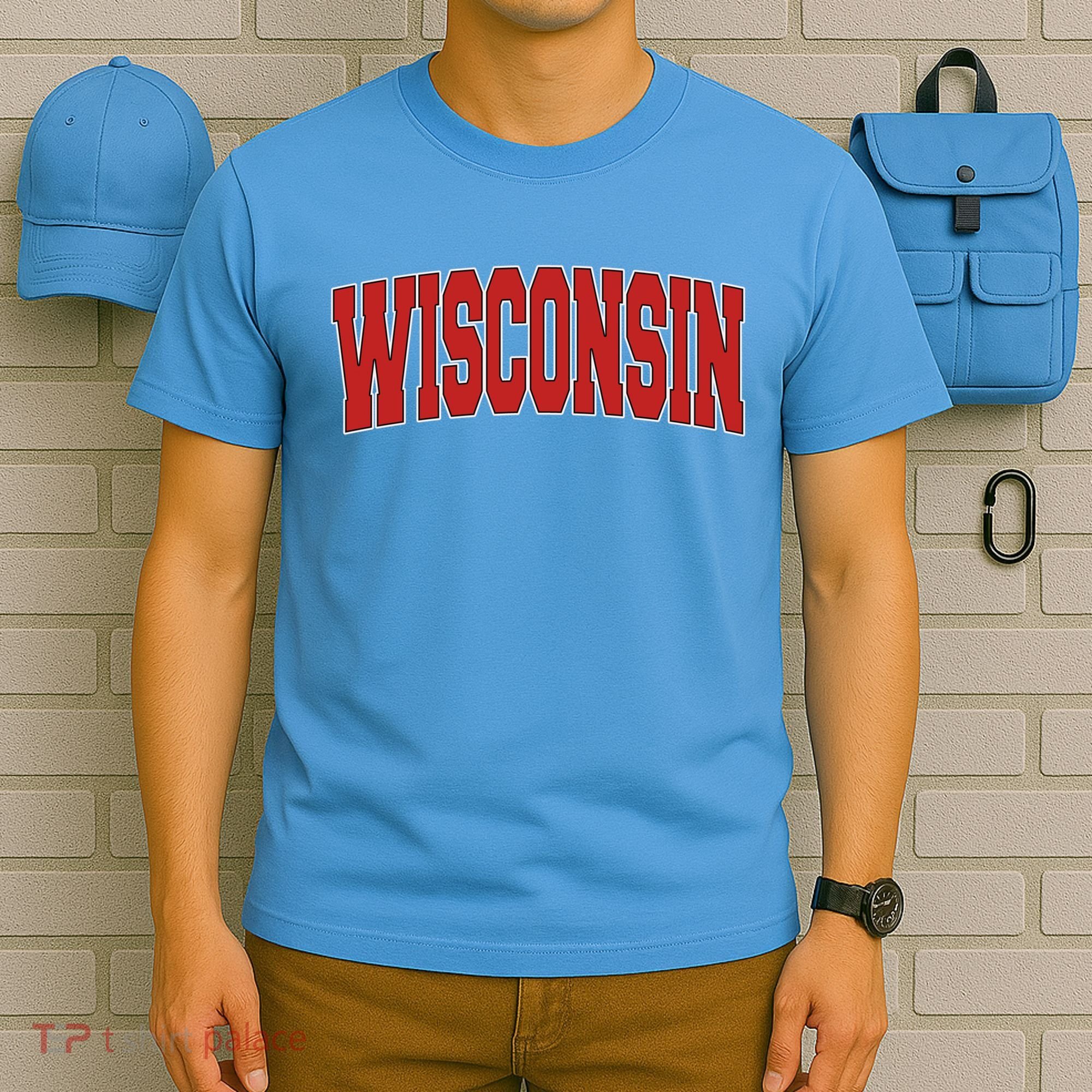 Wisconsin Usa State Wi Varsity Style Vintage Sports Cool Gift T-Shirt