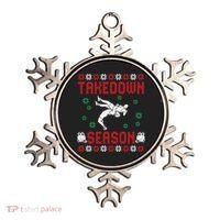 Wrestling Ugly Sweater Takedown Season Christmas Santa Ornament thumb 0