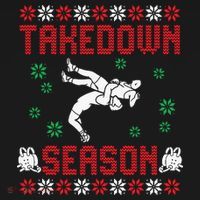 Wrestling Ugly Sweater Takedown Season Christmas Santa Baby Bodysuit thumb 2