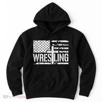 Wrestling Usa Us Flag Patriotic Cross Christ Hoodie thumb 0