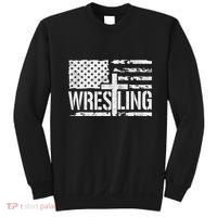 Wrestling Usa Us Flag Patriotic Cross Christ Sweatshirt thumb 0