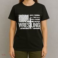 Wrestling Usa Us Flag Patriotic Cross Christ T-Shirt thumb 4