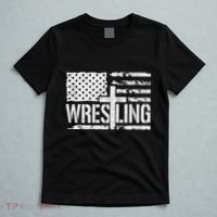 Wrestling Usa Us Flag Patriotic Cross Christ T-Shirt thumb 5