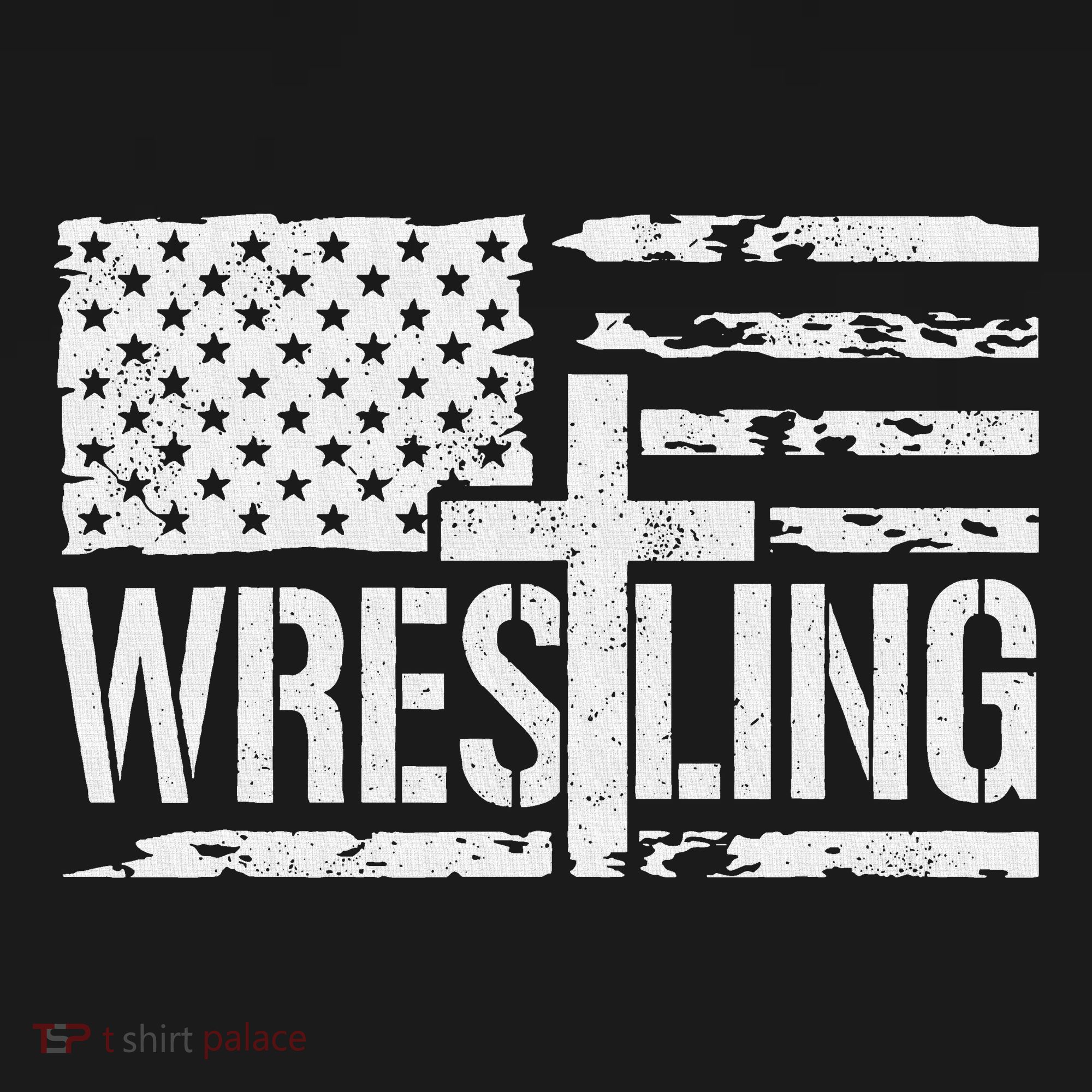 Wrestling Usa Us Flag Patriotic Cross Christ Mousepad