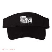 Wrestling Usa Us Flag Patriotic Cross Christ Visor thumb 0