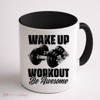 Wake Up Workout Be Awesome Exercise Fitness Workout Gift Coffee Mug thumb 1