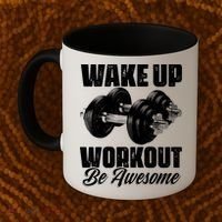 Wake Up Workout Be Awesome Exercise Fitness Workout Gift Coffee Mug thumb 2