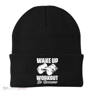 Wake Up Workout Be Awesome Exercise Fitness Workout Gift Beanie