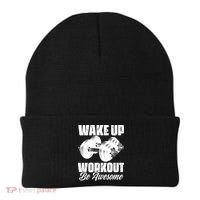 Wake Up Workout Be Awesome Exercise Fitness Workout Gift Beanie thumb 0