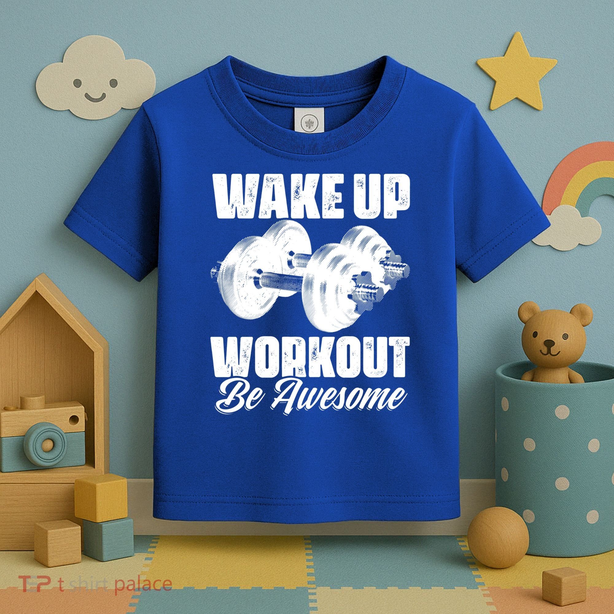 Wake Up Workout Be Awesome Exercise Fitness Workout Gift Toddler T-Shirt