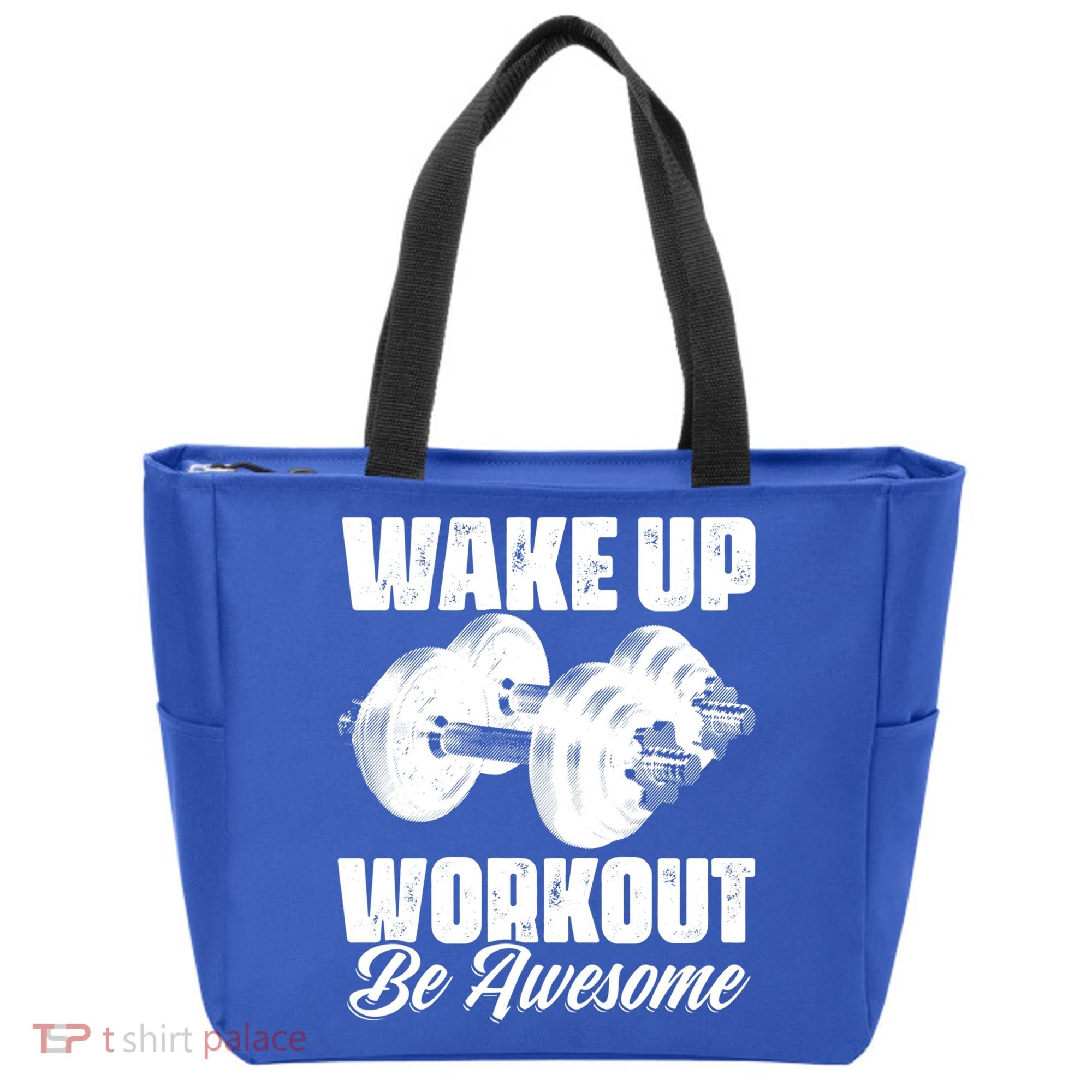Wake Up Workout Be Awesome Exercise Fitness Workout Gift Tote Bag