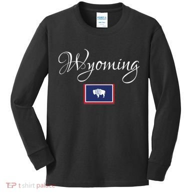 Wyoming Usa Kids Long Sleeve Shirt
