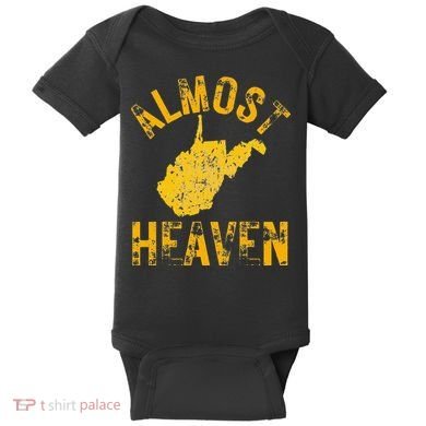 West Virginia Almost Heaven WV Map Home 304 Vintage Baby Bodysuit