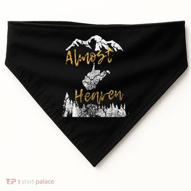 West Virginia Almost Heaven State Map WV Bear Mountains Home USA-Made Doggie Bandana