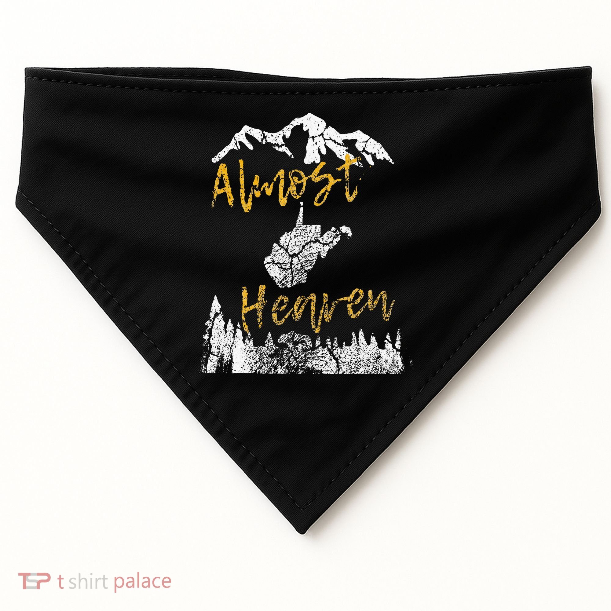 West Virginia Almost Heaven State Map WV Bear Mountains Home USA-Made Doggie Bandana