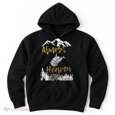 West Virginia Almost Heaven State Map WV Bear Mountains Home Hoodie