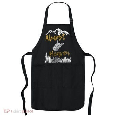 West Virginia Almost Heaven State Map WV Bear Mountains Home Apron