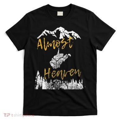 West Virginia Almost Heaven State Map WV Bear Mountains Home T-Shirt