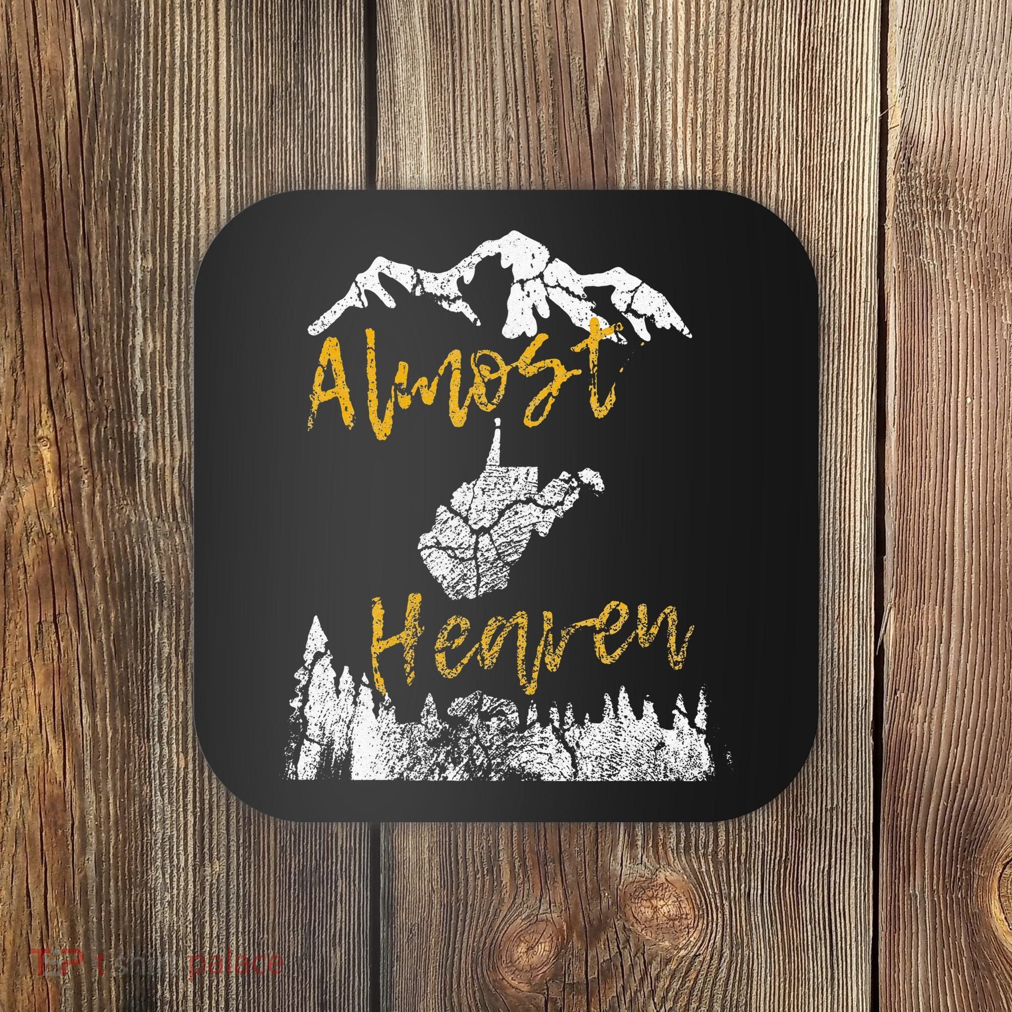 West Virginia Almost Heaven State Map WV Bear Mountains Home Coaster