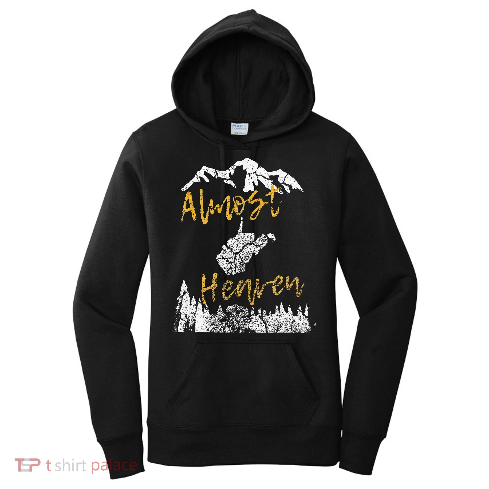 West Virginia Almost Heaven State Map WV Bear Mountains Home Women's Hoodie