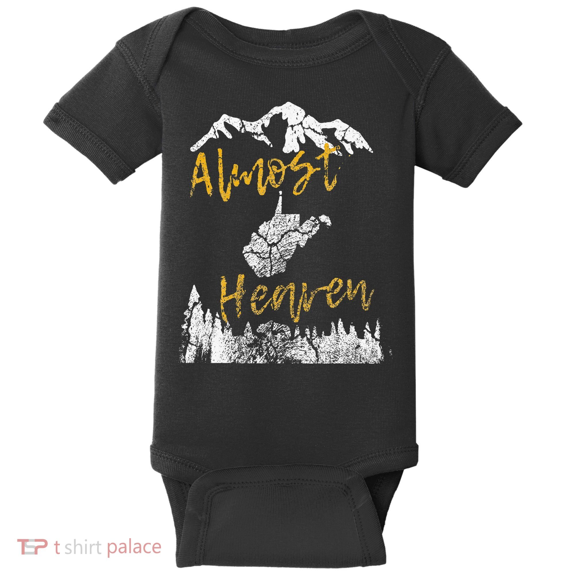 West Virginia Almost Heaven State Map WV Bear Mountains Home Baby Bodysuit