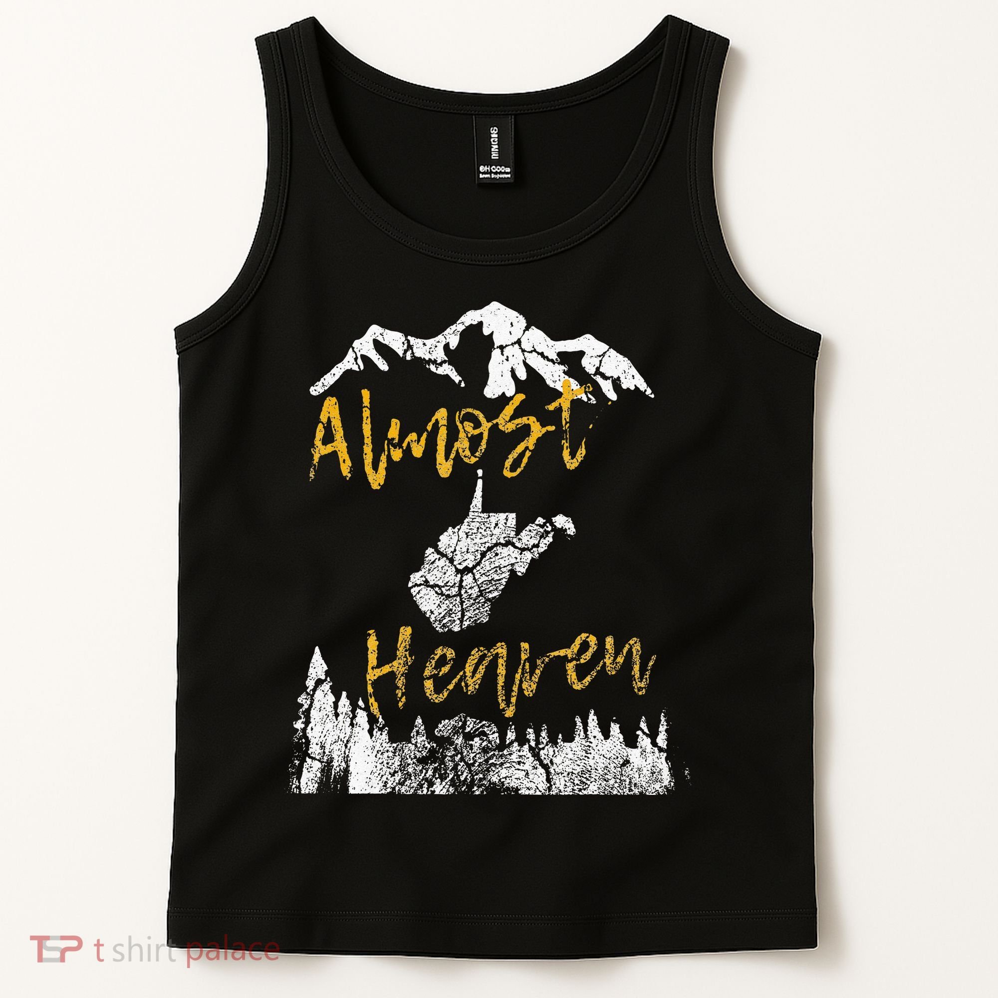 West Virginia Almost Heaven State Map WV Bear Mountains Home Tank Top