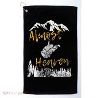 West Virginia Almost Heaven State Map WV Bear Mountains Home Golf Towel thumb 0