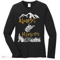 West Virginia Almost Heaven State Map WV Bear Mountains Home Women's Long Sleeve Shirt thumb 0