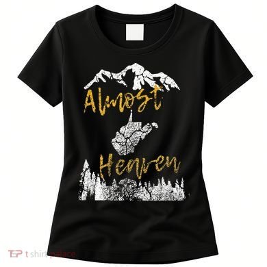 West Virginia Almost Heaven State Map WV Bear Mountains Home Women's T-Shirt