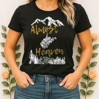 West Virginia Almost Heaven State Map WV Bear Mountains Home Women's T-Shirt thumb 2