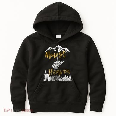 West Virginia Almost Heaven State Map WV Bear Mountains Home Kids Hoodie