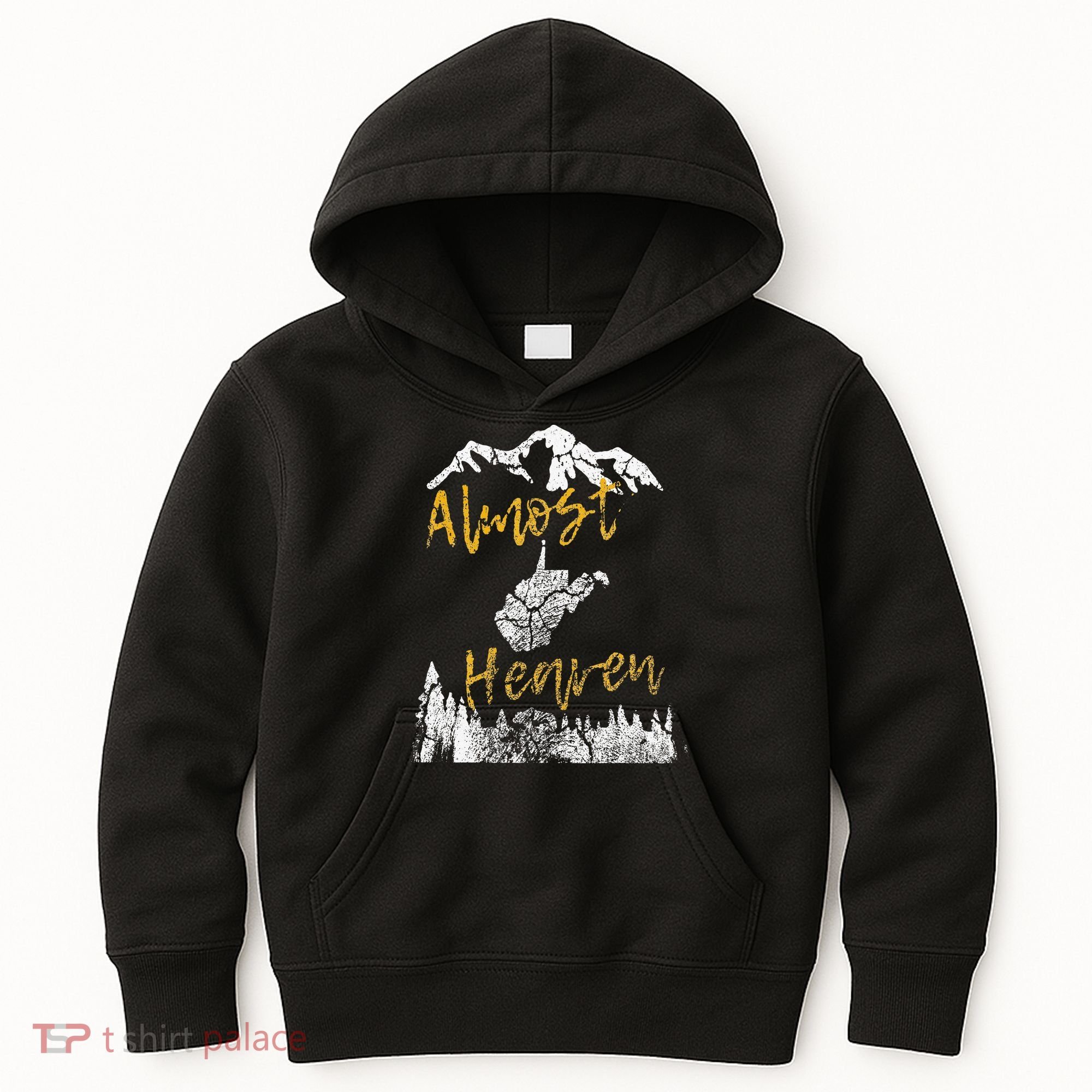 West Virginia Almost Heaven State Map WV Bear Mountains Home Kids Hoodie