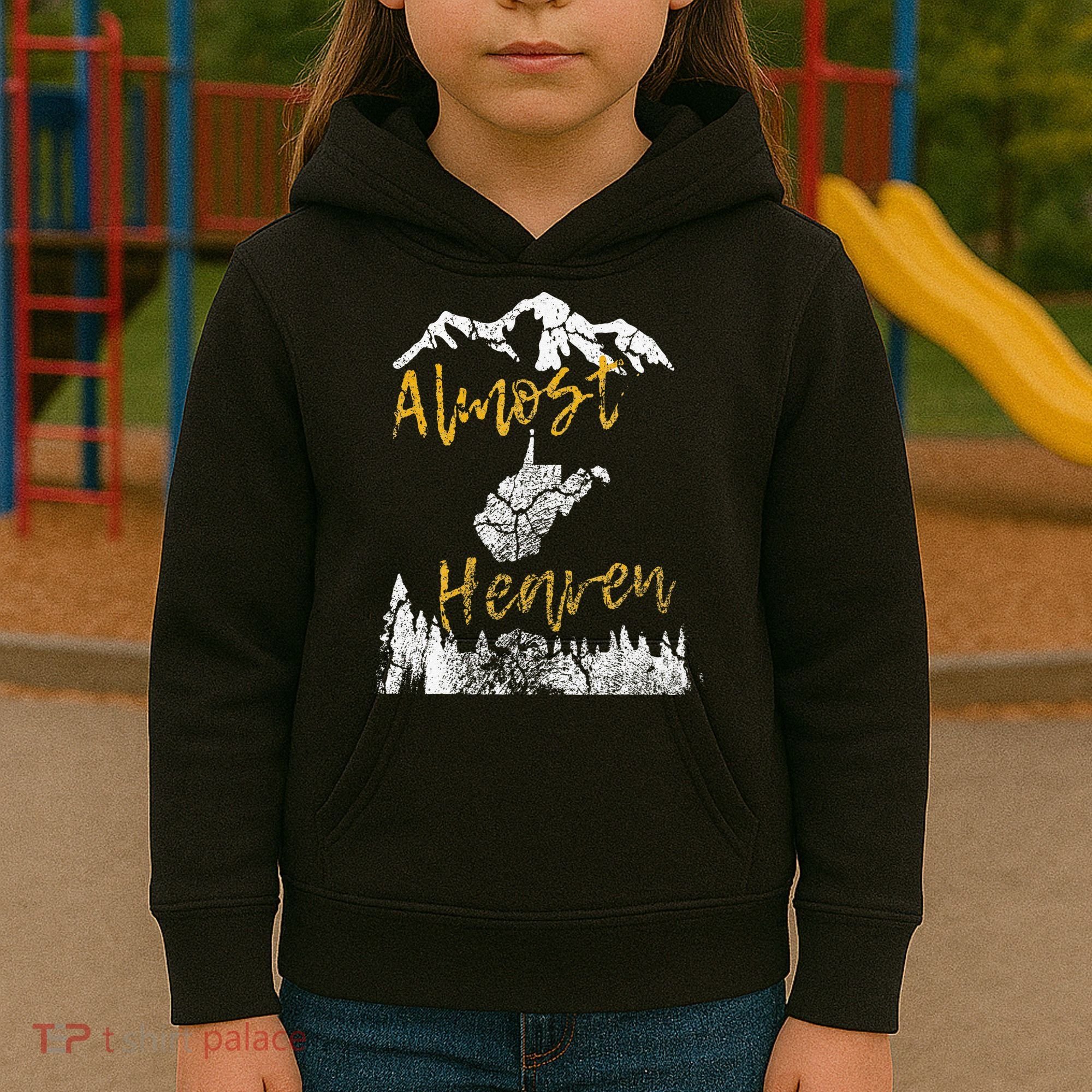West Virginia Almost Heaven State Map WV Bear Mountains Home Kids Hoodie