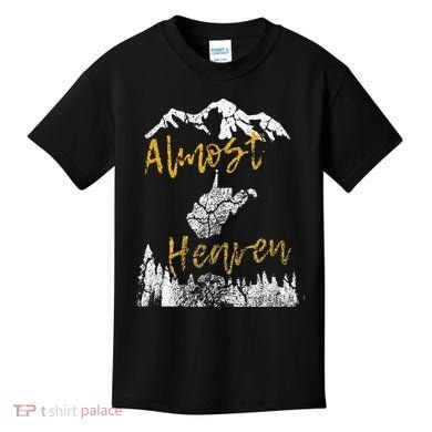 West Virginia Almost Heaven State Map WV Bear Mountains Home Kids T-Shirt