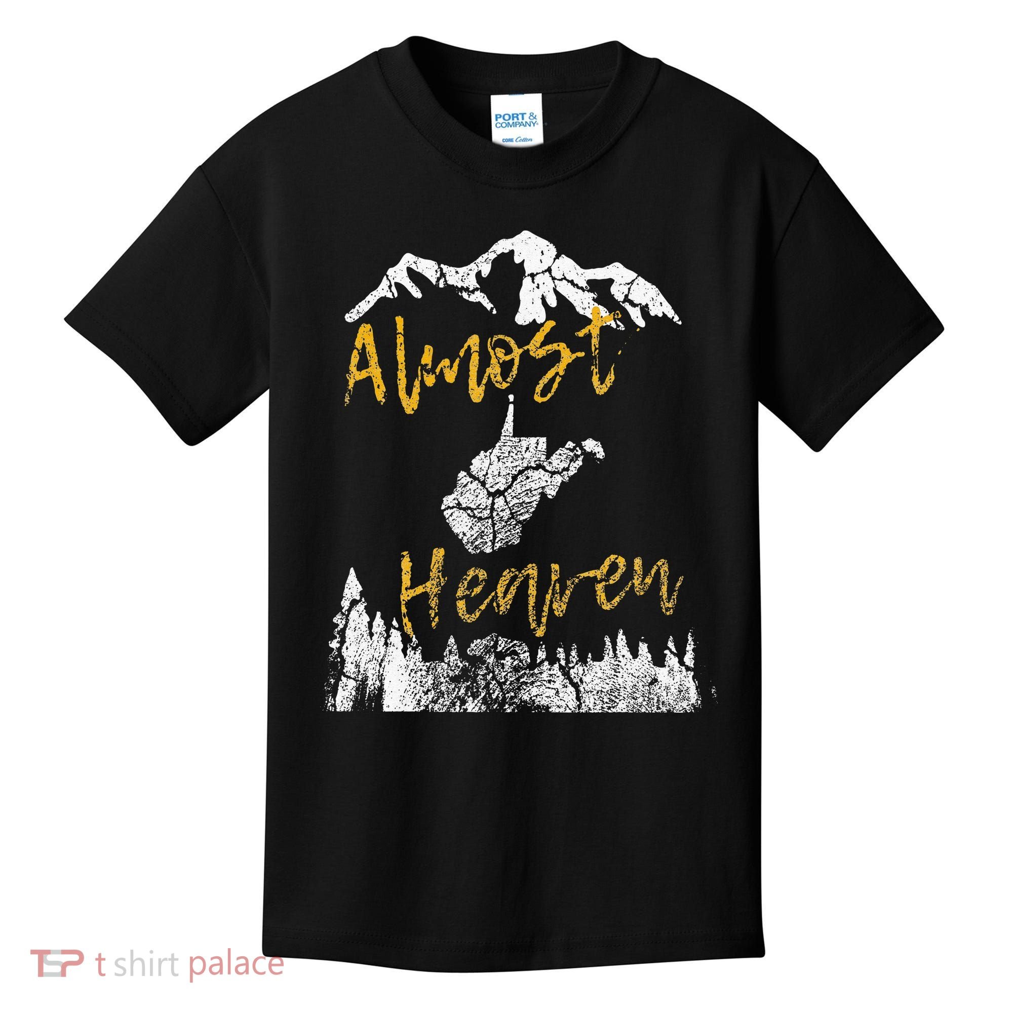 West Virginia Almost Heaven State Map WV Bear Mountains Home Kids T-Shirt