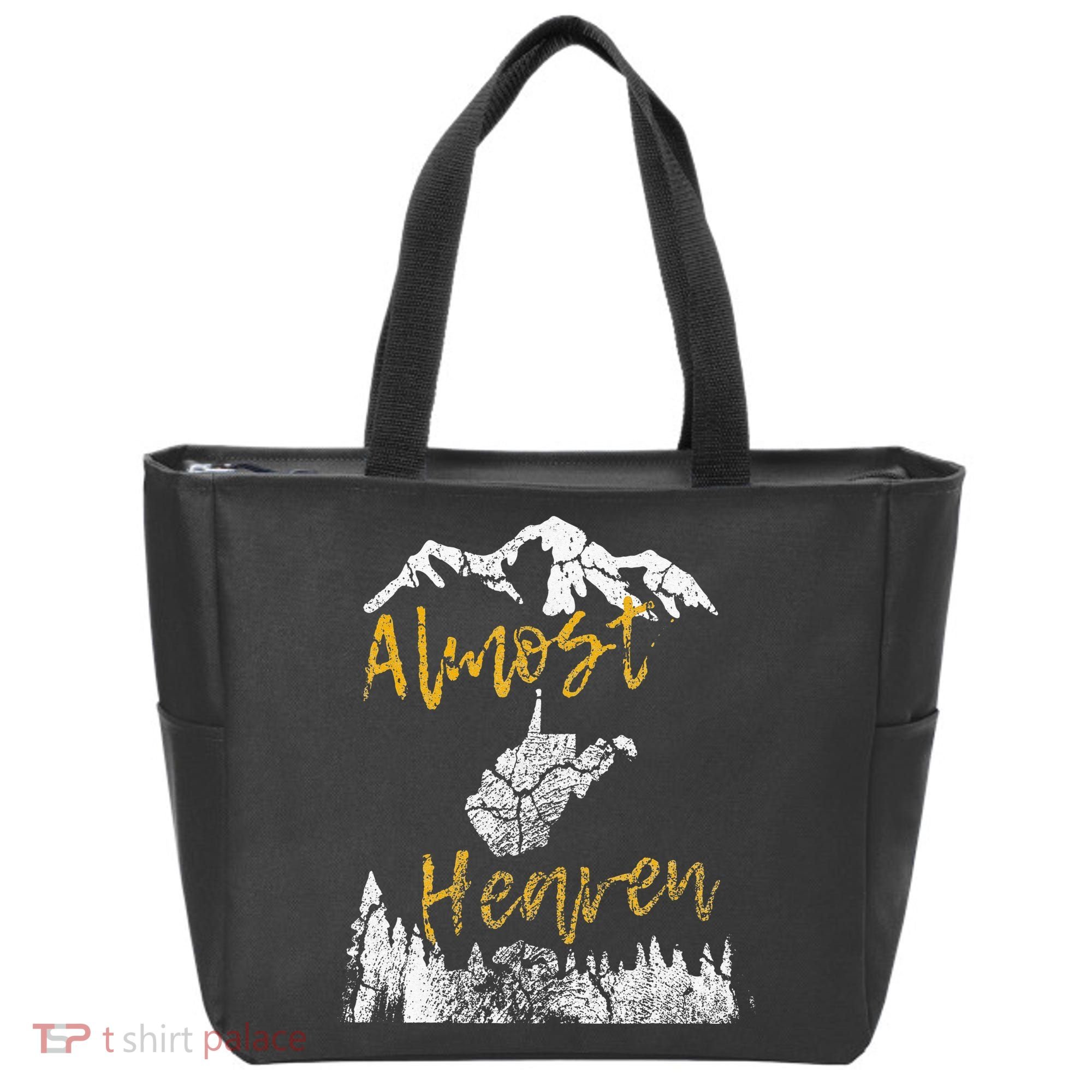 West Virginia Almost Heaven State Map WV Bear Mountains Home Tote Bag