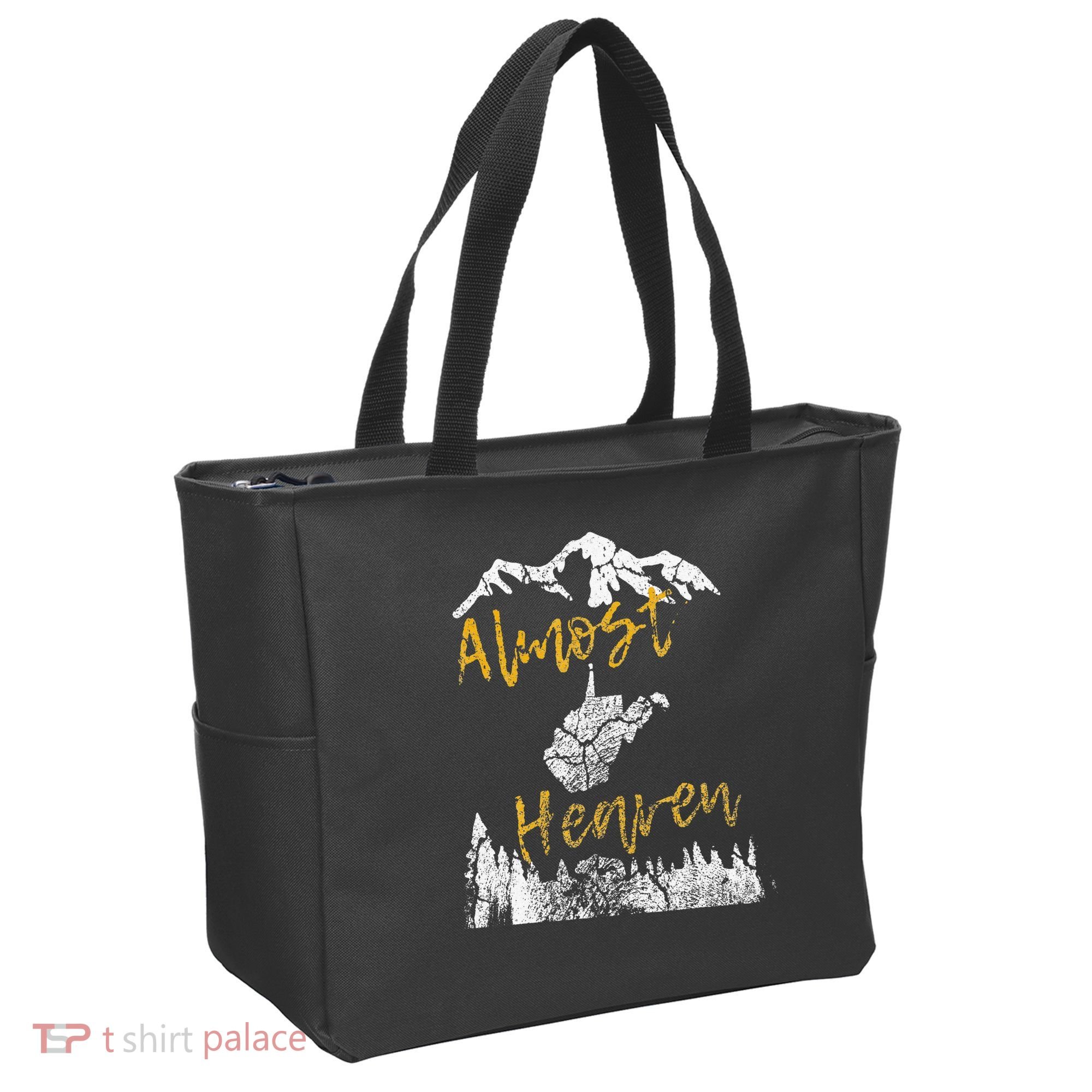 West Virginia Almost Heaven State Map WV Bear Mountains Home Tote Bag