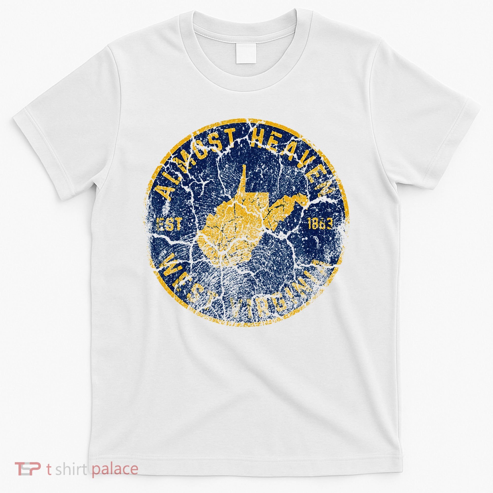 West Virginia Almost Heaven State Map WV Home Vintage 304 T-Shirt