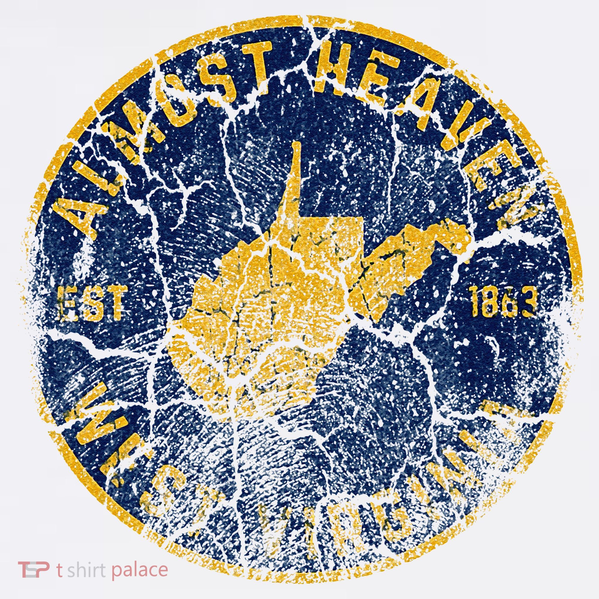 West Virginia Almost Heaven State Map WV Home Vintage 304 T-Shirt