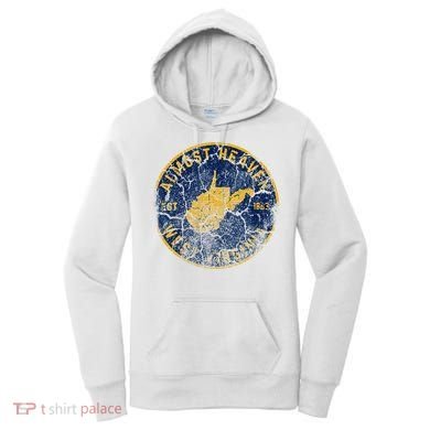 West Virginia Almost Heaven State Map WV Home Vintage 304 Women's Hoodie